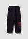 Black cotton-blend jogger trousers with MARVEL Spider-Man graphics for boys_1