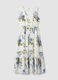 White pure cotton dress with floral print, regular fit_4