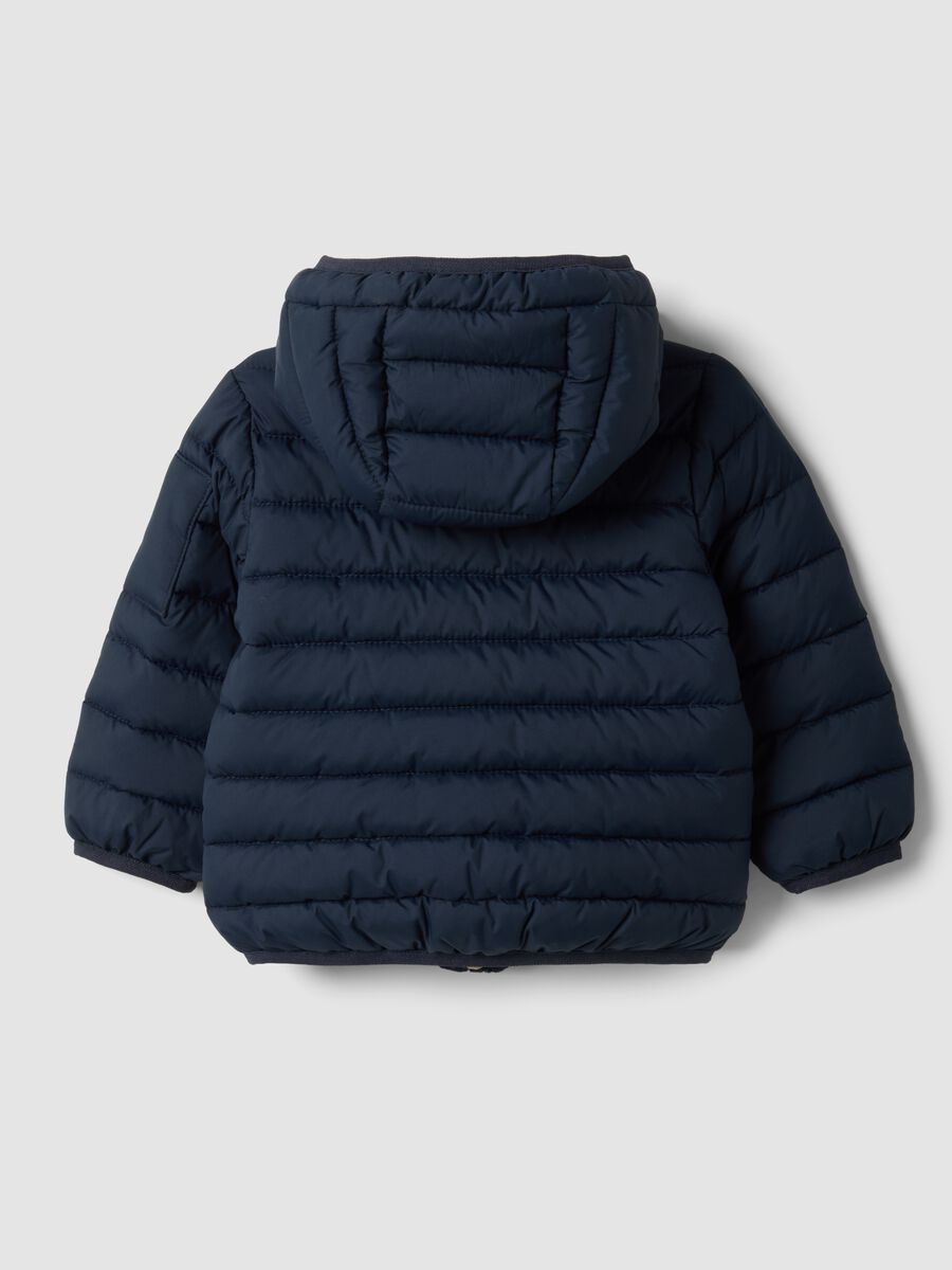 Giacca Ultralight blu trapuntata con cappuccio per bimbo_1