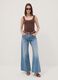 Brown fitted stretch-cotton tank top_0