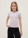 Purple stretch cotton fitted T-shirt for girls_0