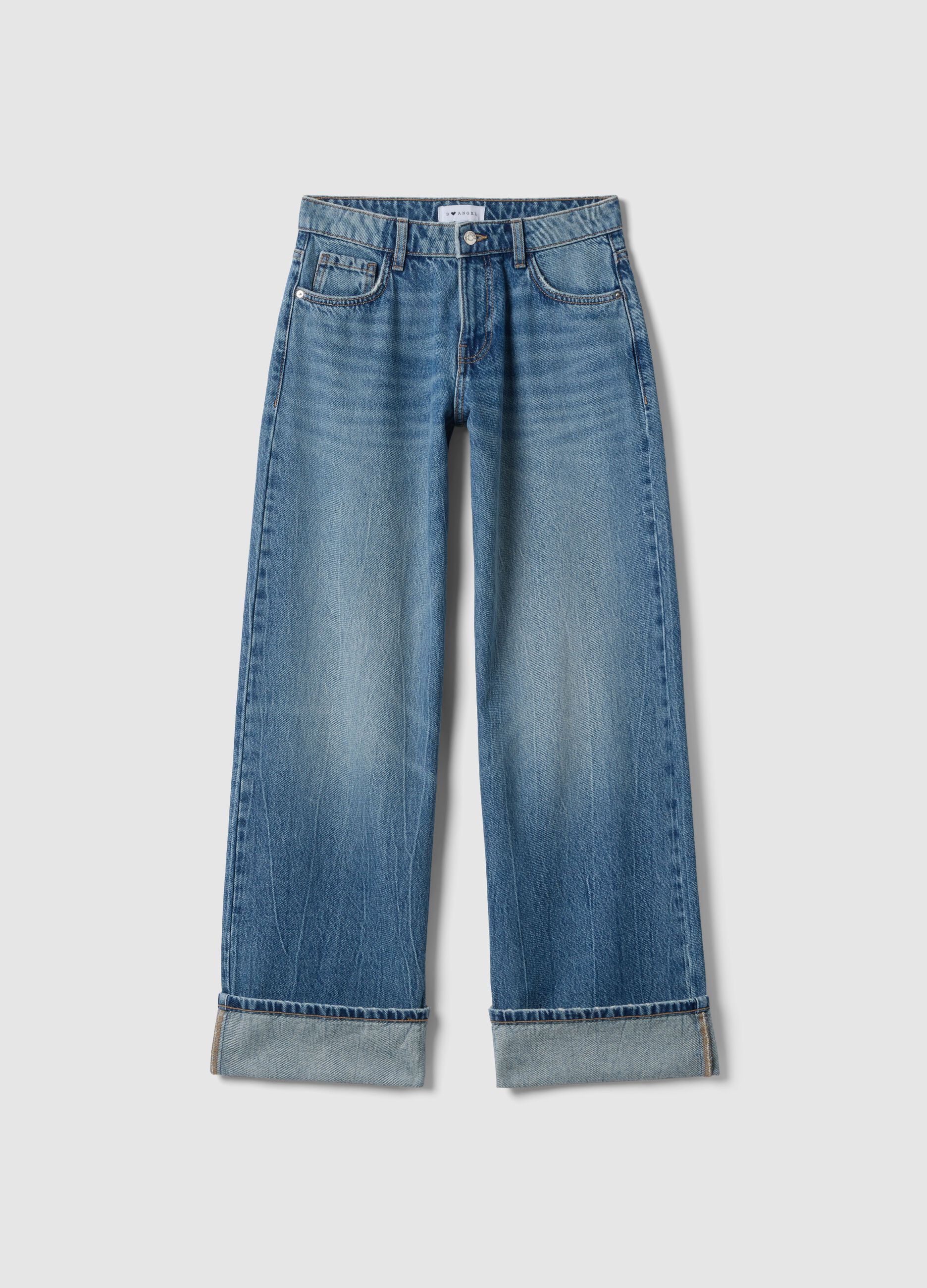 Blue pure cotton boyfriend fit jeans