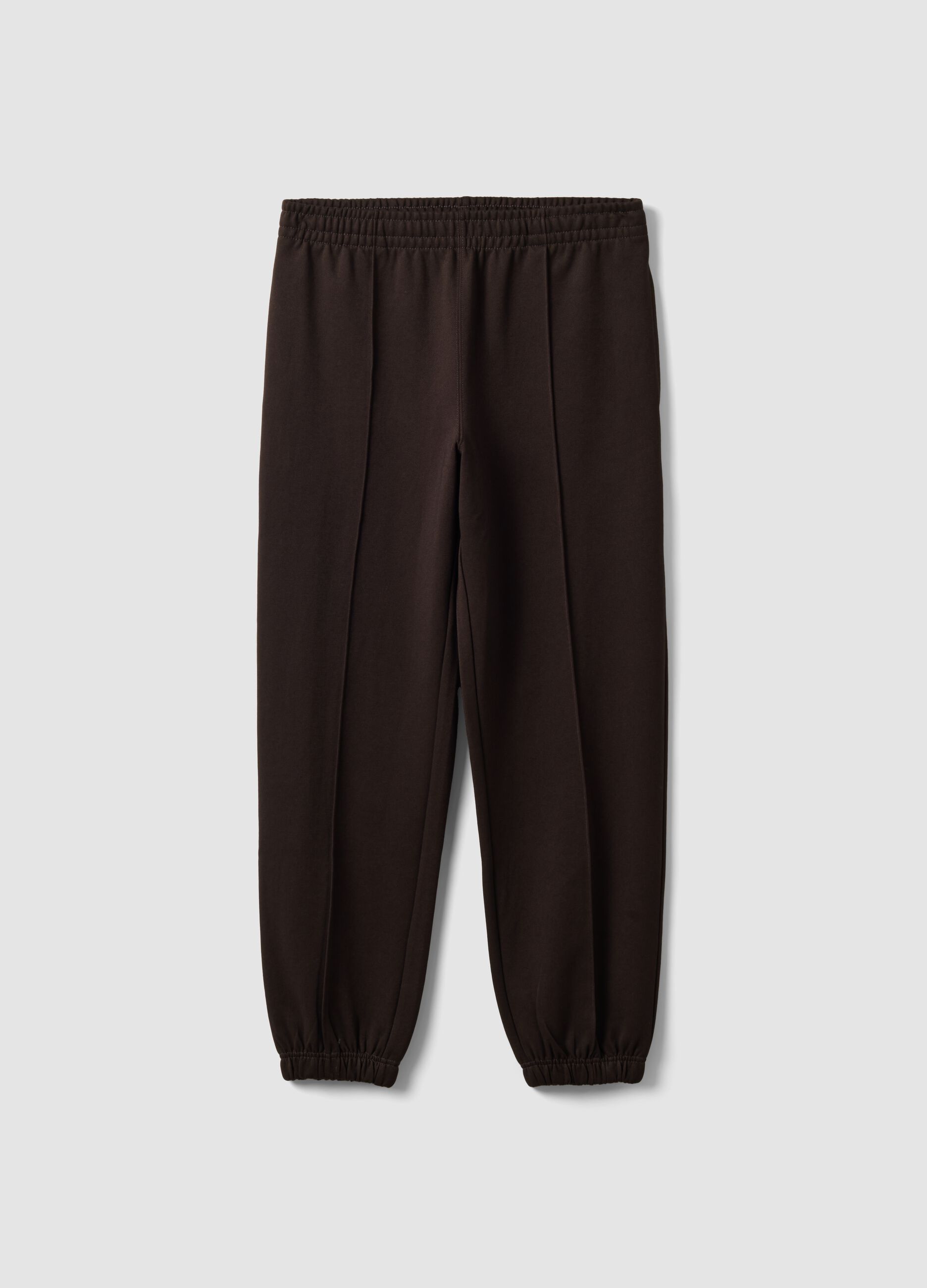 Brown relaxed-fit stretch joggers
