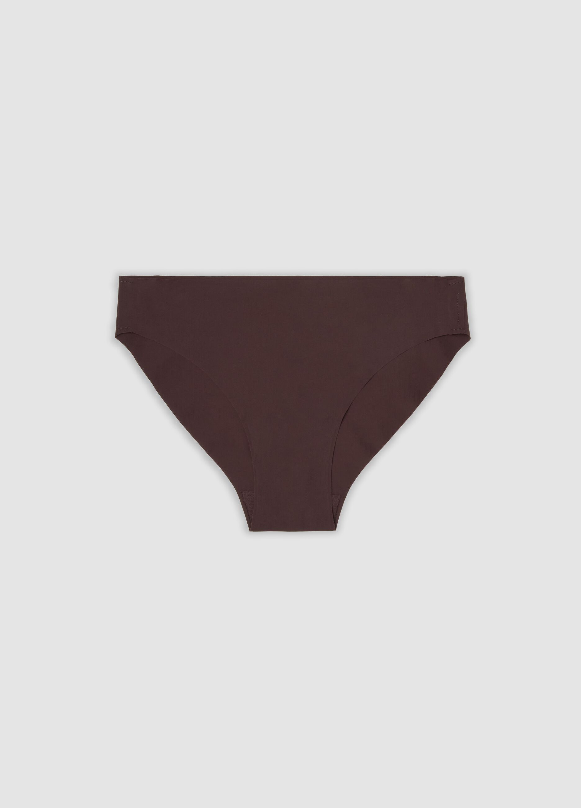 Brown stretch microfibre briefs