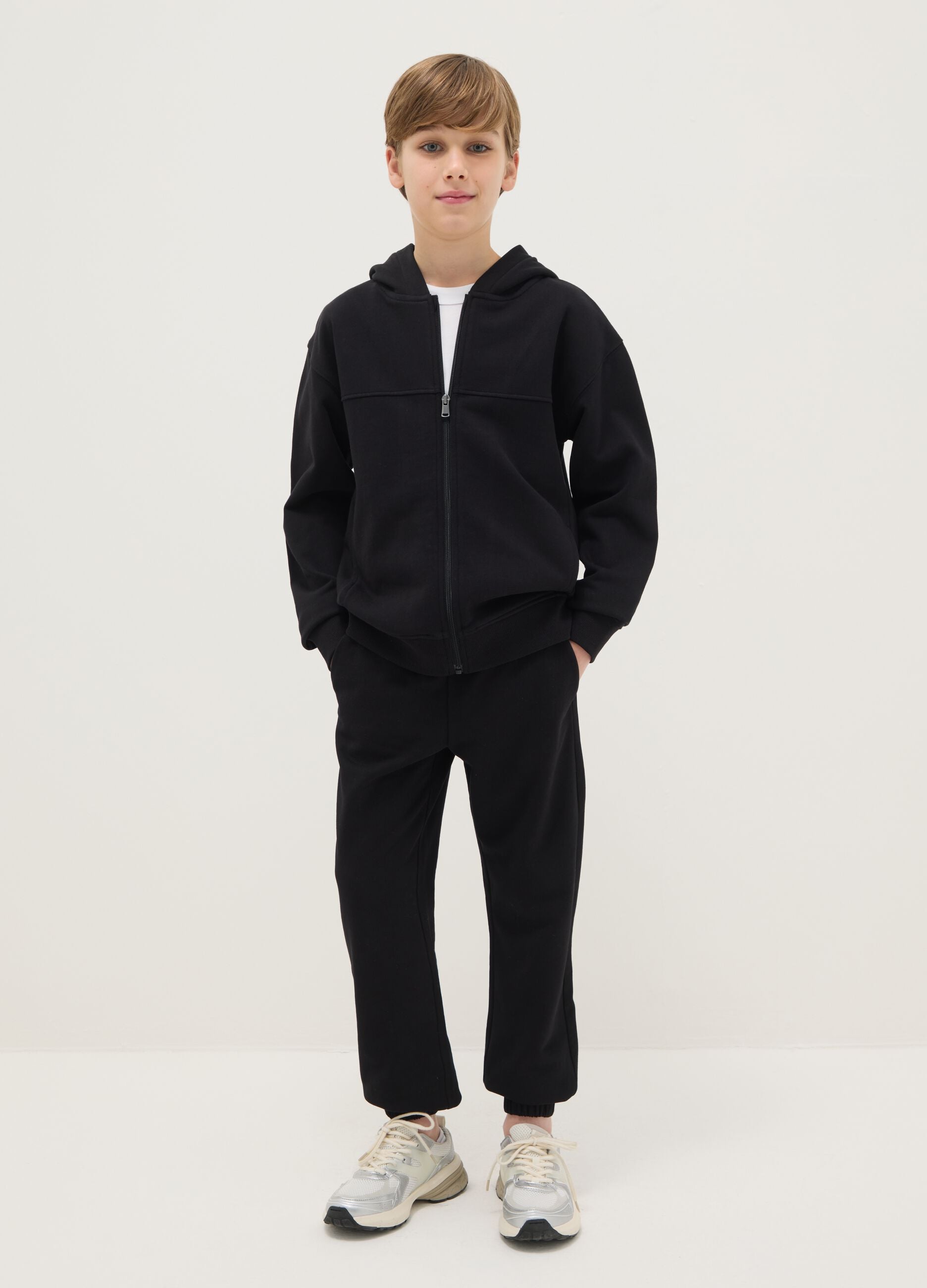 Boys' Black Cotton Joggers - Regular Fit