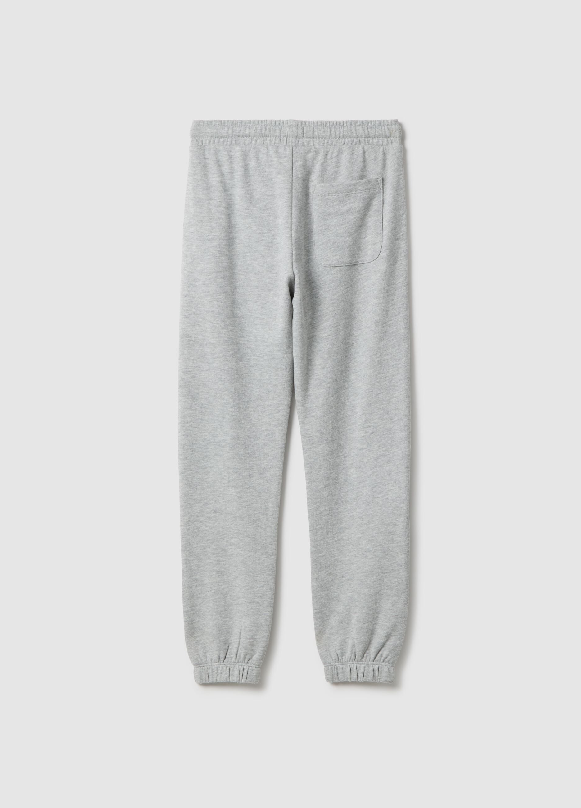 Boy's grey jogger trousers in pure cotton regular fit