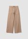 Beige denim wide-leg jeans in pure cotton_4