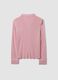 Pink pure viscose pyjamas with V-neck and contrast piping_6