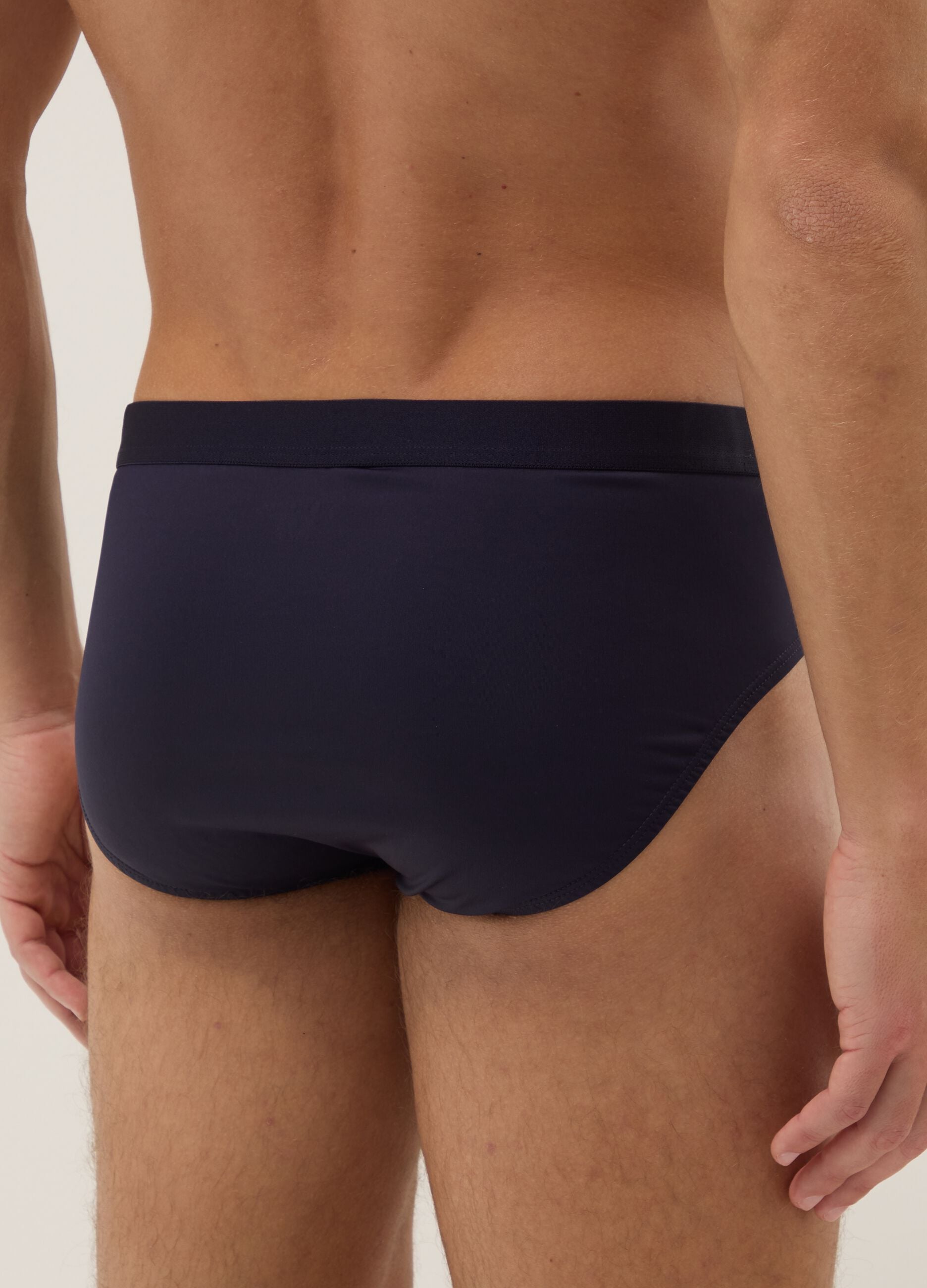 3-pack blue stretch-fabric briefs