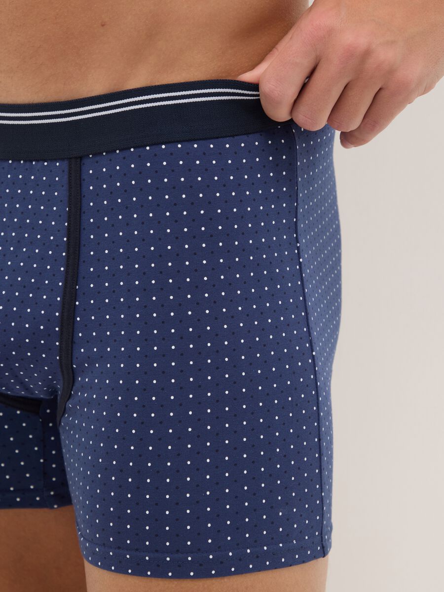 Three-pack of multicolour polka dot midi boxer briefs in stretch organic cotton, regular fit_3