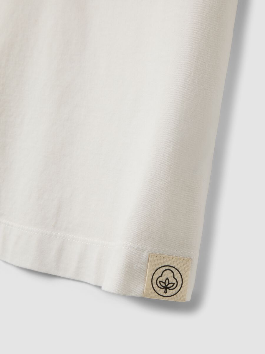Beige short-sleeved pure cotton regular-fit T-shirt_5