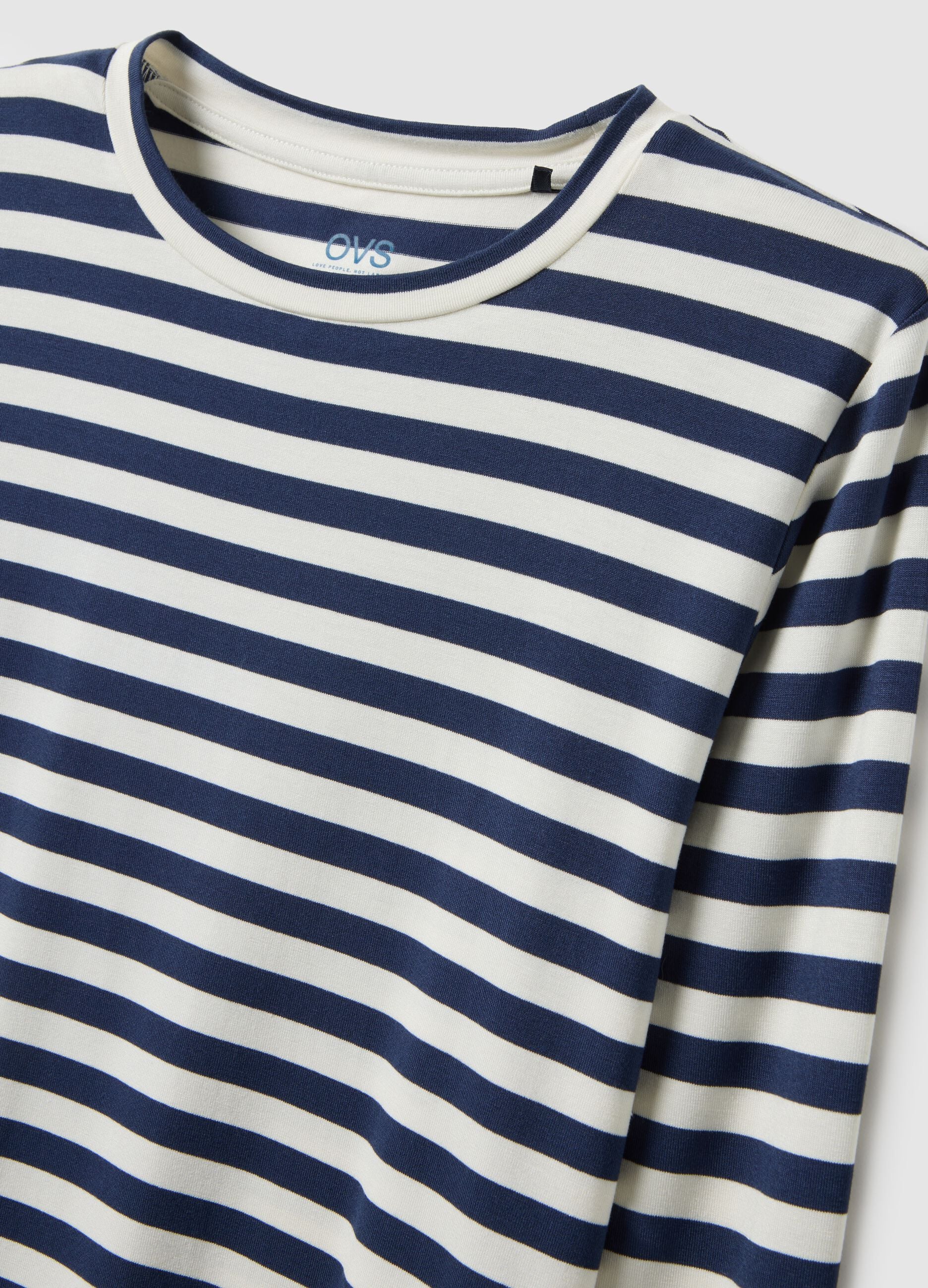 Multicolour striped long sleeve T-shirt, regular fit