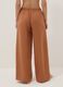Pantaloni marroni in misto lino e viscosa wide leg_3