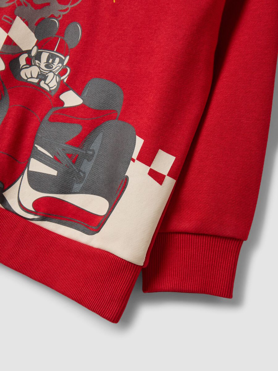 Red cotton-blend crew-neck sweatshirt with Mickey & Friends print_3