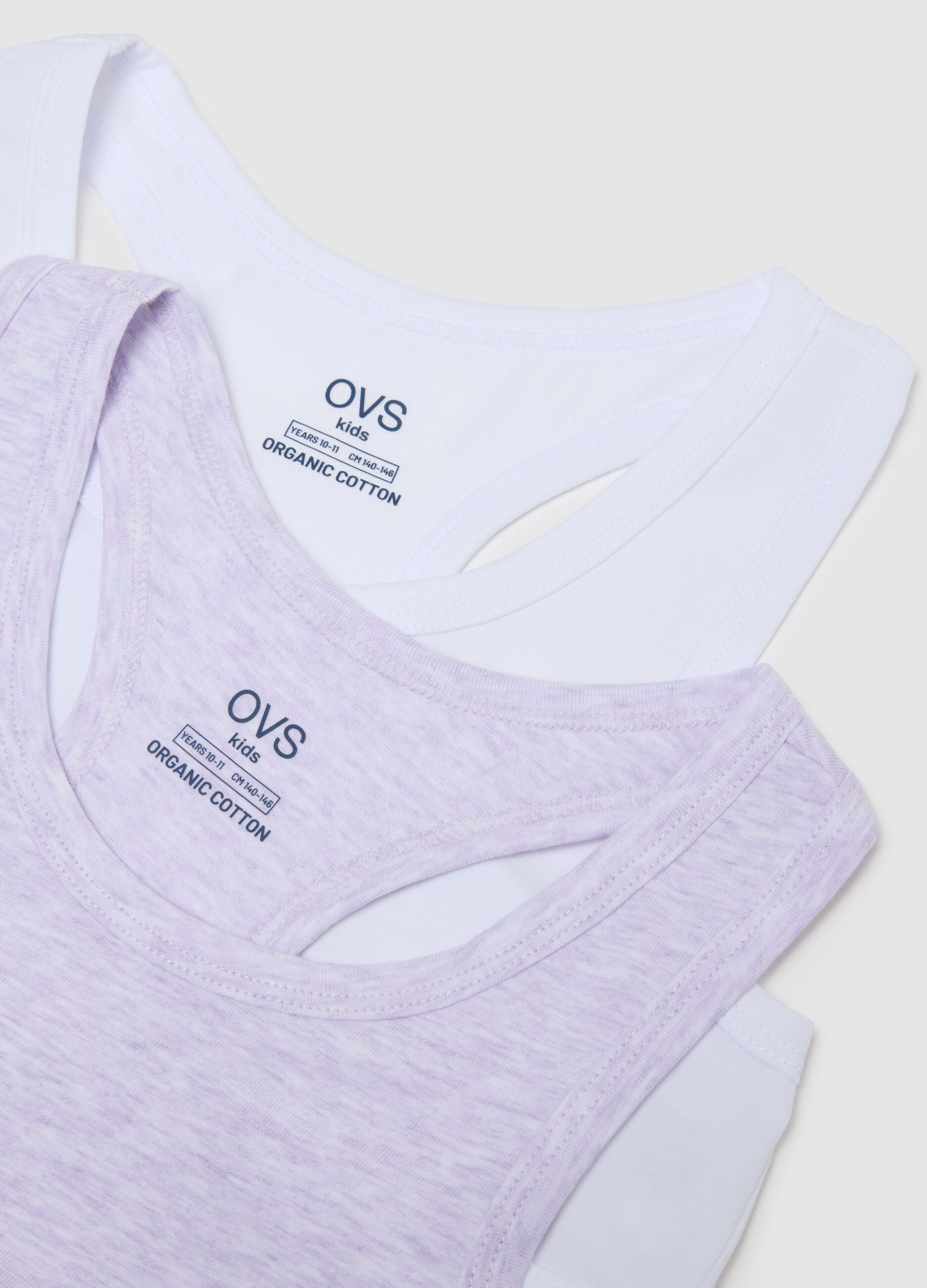 Girls' multicolour stretch cotton sports bras twin pack