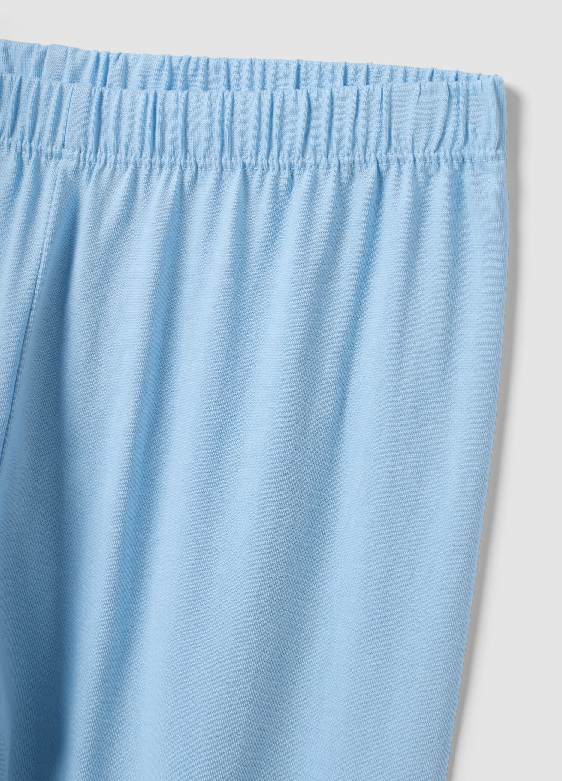 Light blue pure organic cotton pyjamas with animal print