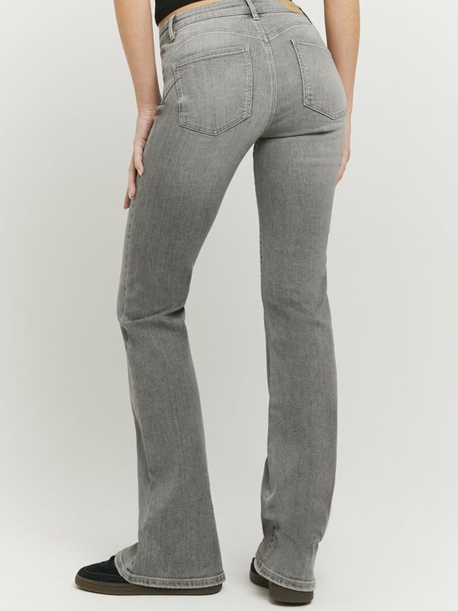 Grey stretch-cotton flared-leg jeans_2