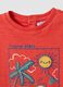 Red short-sleeve pure cotton oversized fit T-shirt for baby boy_2