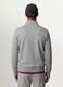 Grey cotton-blend sweatshirt with crew neck and zip, regular fit_3