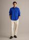 Blue pure linen shirt with button-down collar, regular fit_1
