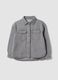 Grey oversized pure cotton shirt with studs for girls_0