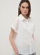 White pure cotton short-sleeve broderie shirt, regular fit_0