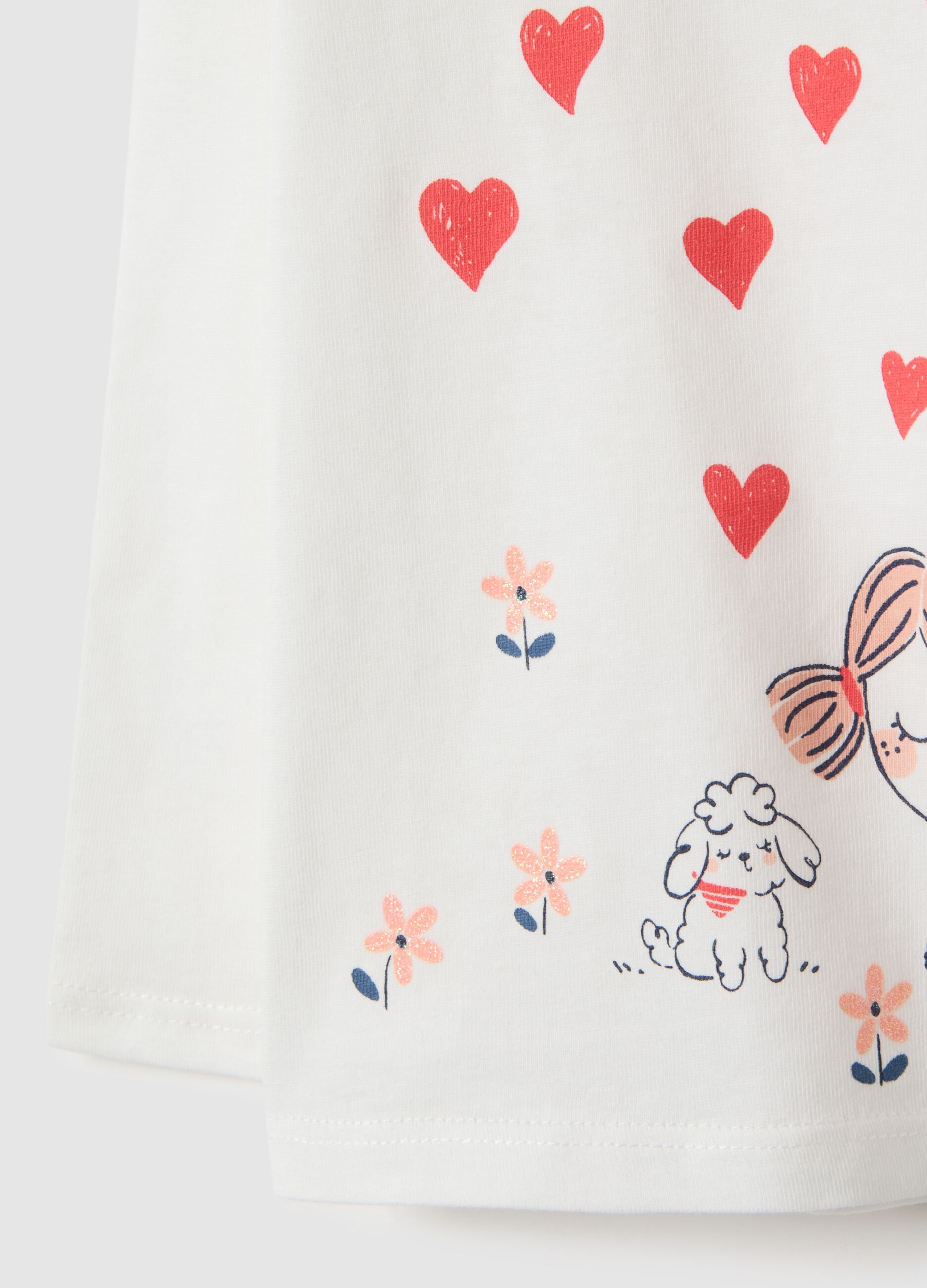 White pure cotton regular fit t-shirt for girls