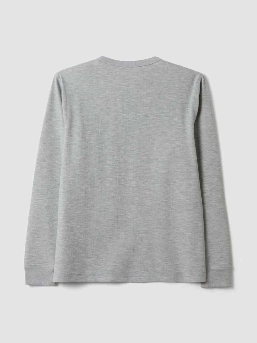 Grey honeycomb viscose-blend T-shirt, regular fit_2