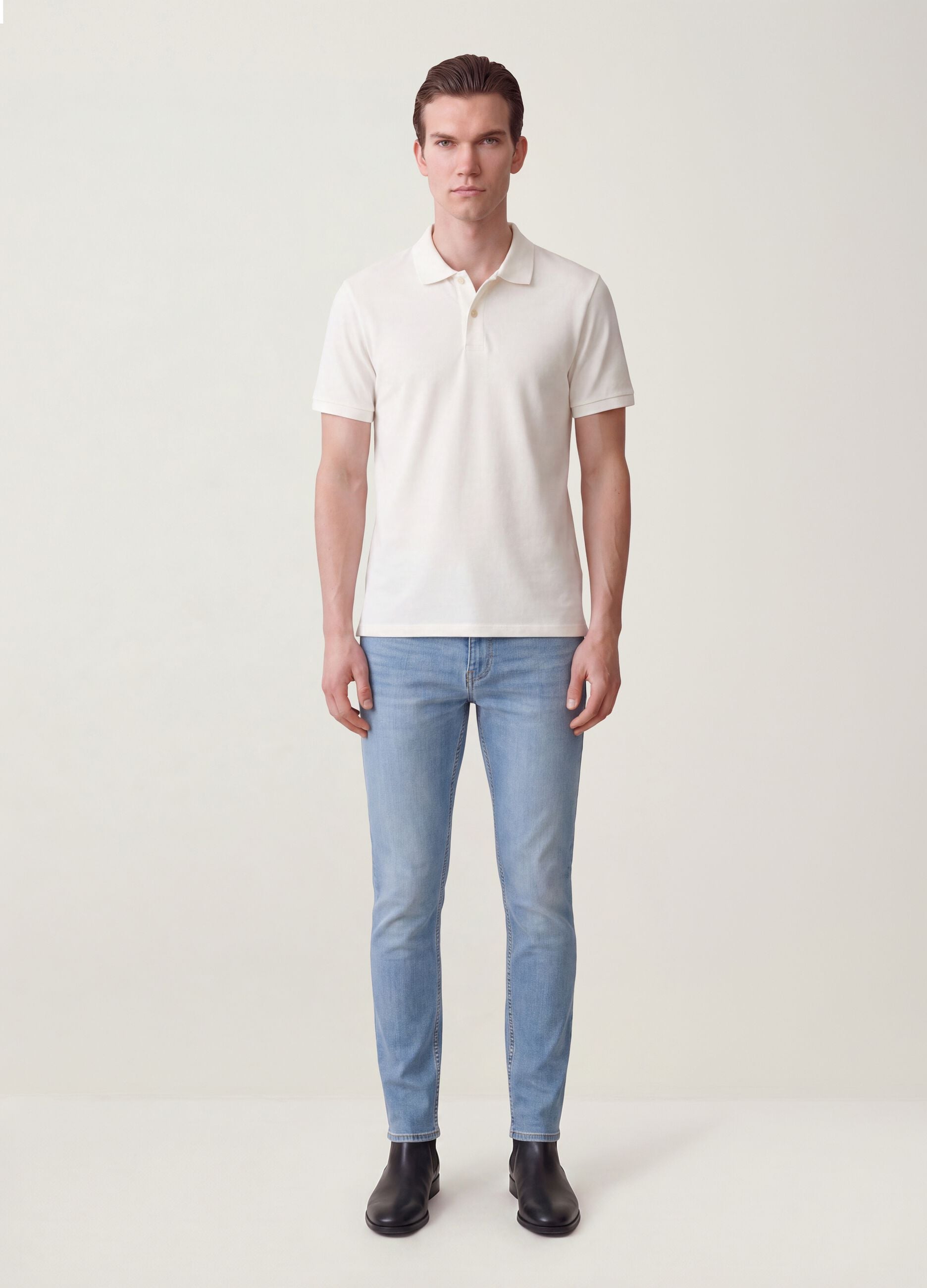 Light blue skinny stretch-cotton jeans