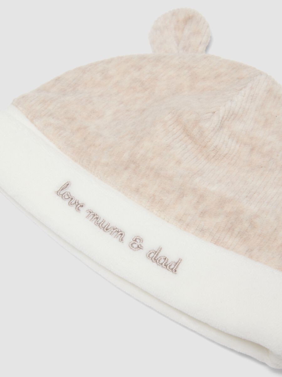 Cappellino beige in misto cotone organico jersey_1