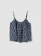 Blue pure cotton cami top with thin straps_4