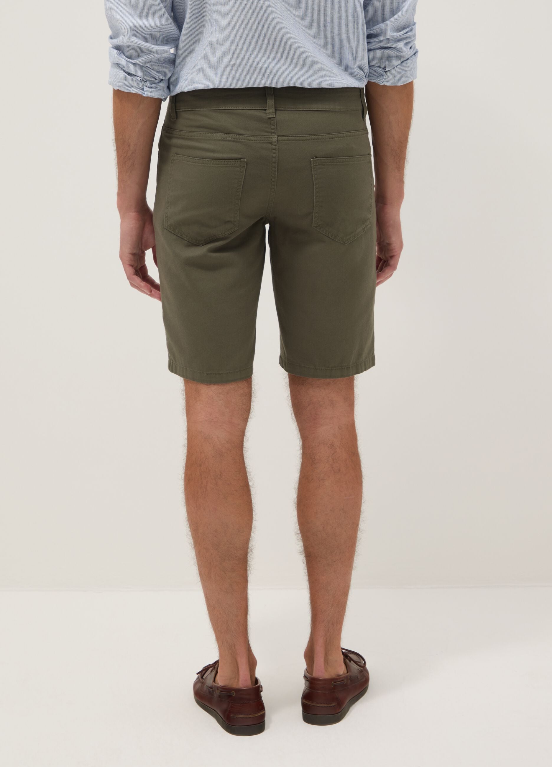 Shorts verdi in puro cotone regular fit