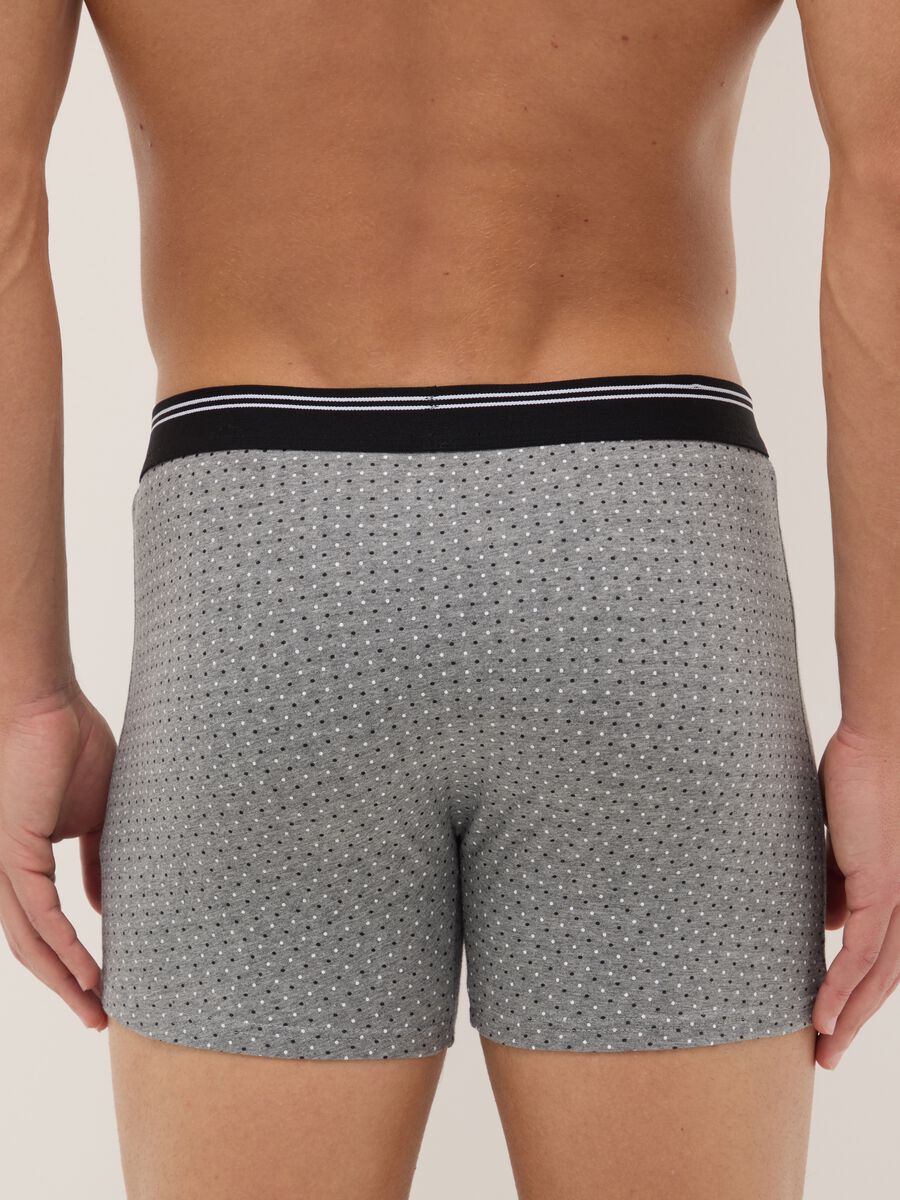 Tripack boxer midi multicolor a quadri in cotone organico elasticizzato regular fit_2