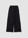Black cotton-blend fleece straight-fit trousers_0