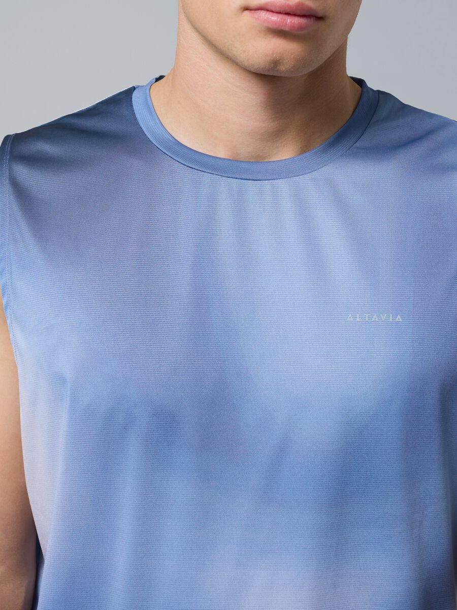 Light Blue ALTAVIA COURT Tank Top in Stretch Fabric with Tie-Dye Effect_2