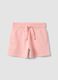 Pink regular-fit cotton shorts with elasticated waist for girls_0