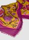 Purple pure viscose scarf with floral print and frayed edges_3