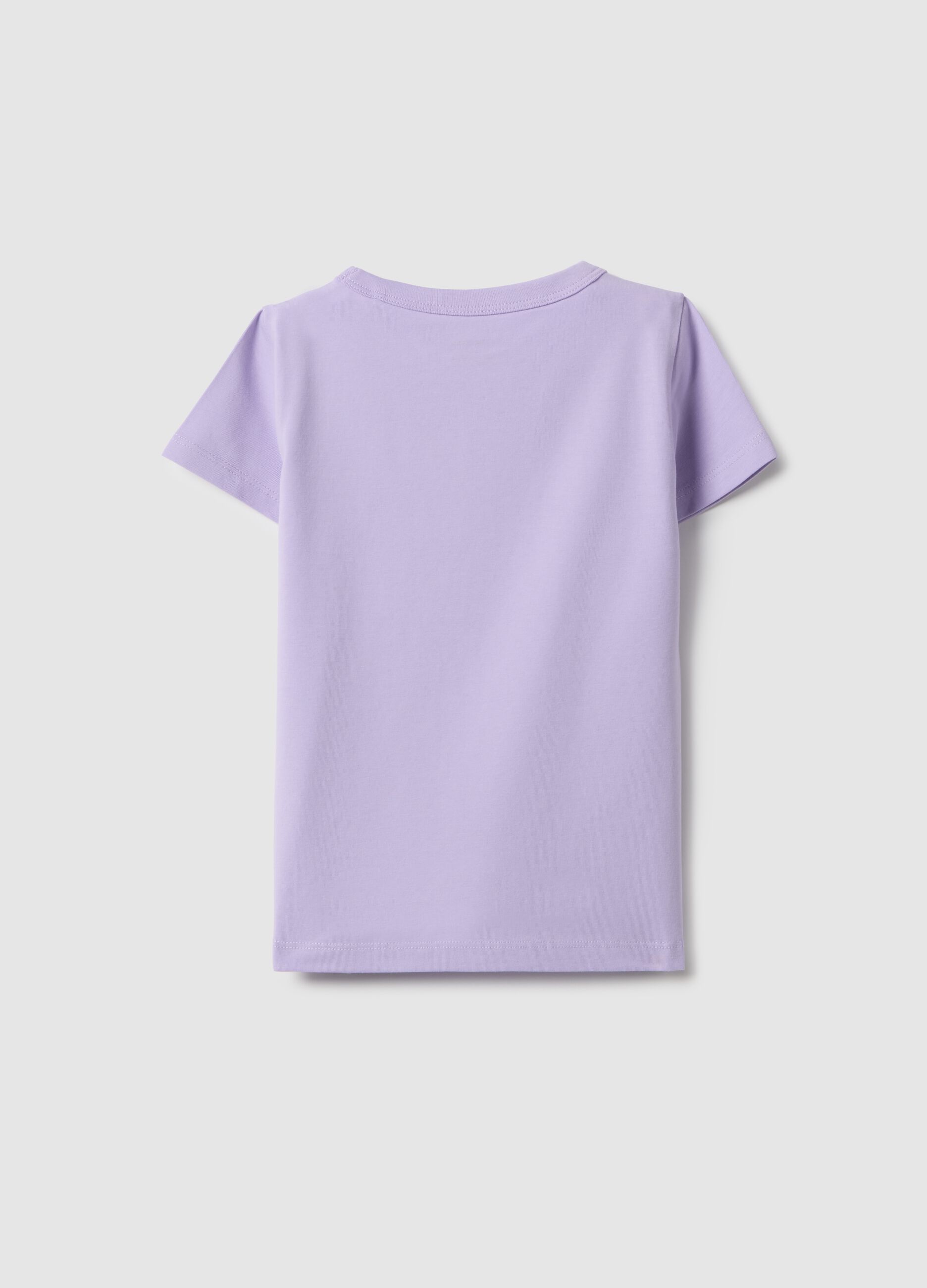 Purple girl's t-shirt in cotton blend regular fit