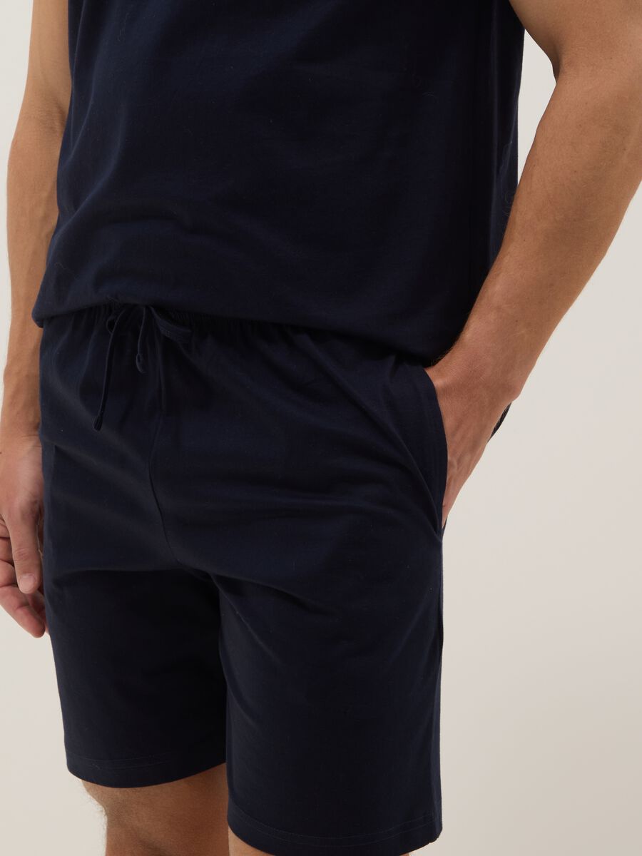 Navy mercerised pure cotton pyjamas_3