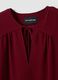Red regular-fit blouse with V-neck and tie detail_5