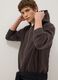 Brown cotton blend oversized fit hoodie_0