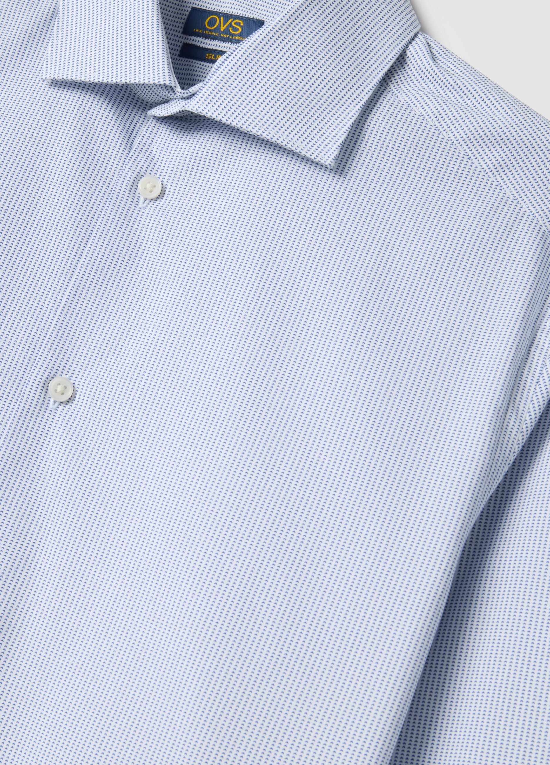 Multicolour check slim fit stretch cotton shirt