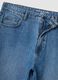 Blue wide-leg pure cotton jeans_6