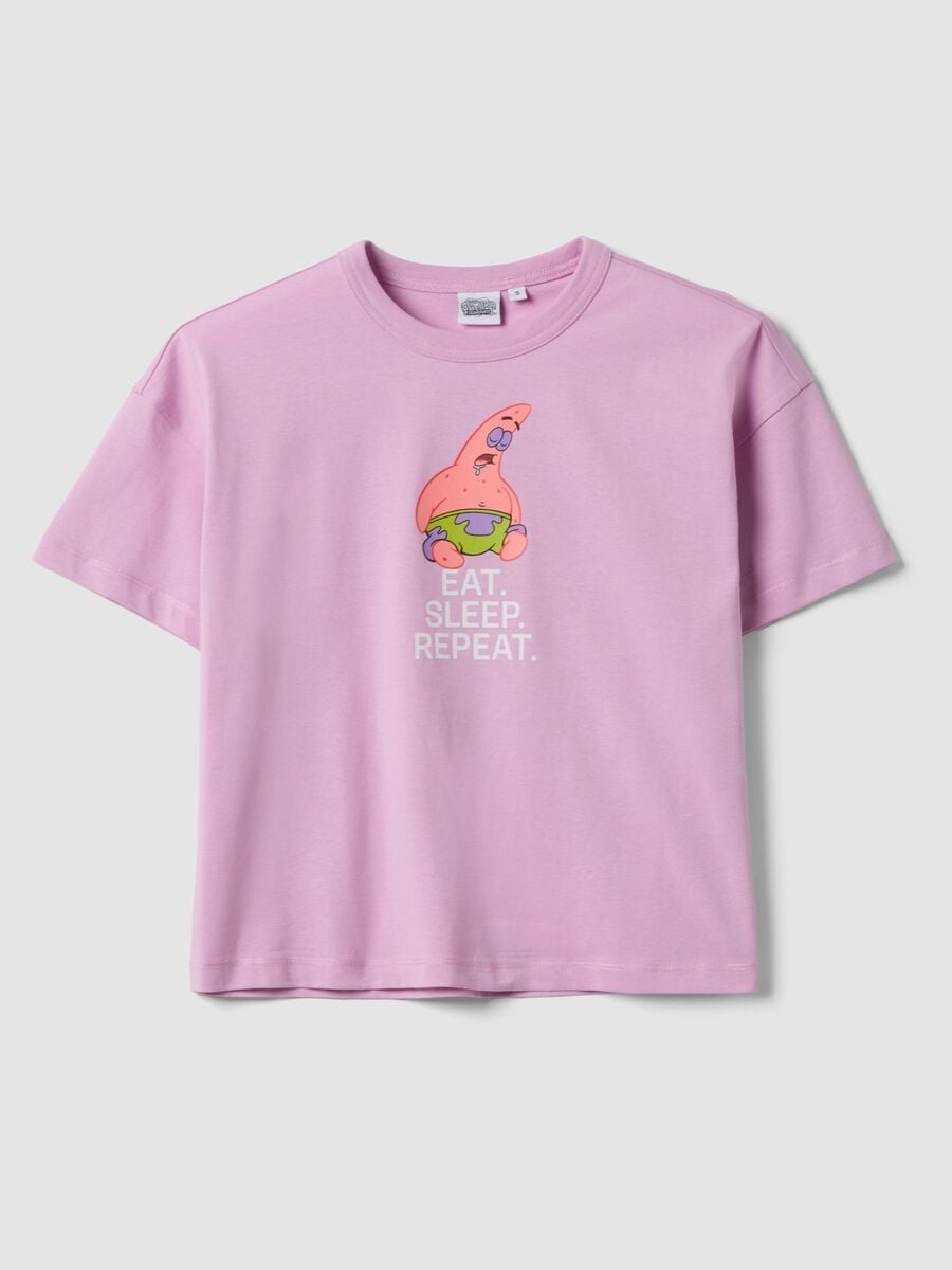 Regular fit pink pure cotton T-shirt with Patrick Star print_4