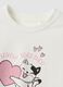 White and pink pure cotton jogging set with kitten print for girls_2