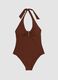 Brown stretch halterneck swimsuit_4