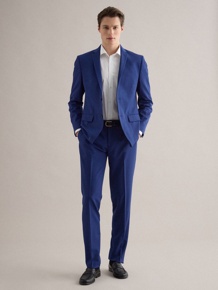 Blazer monopetto blu slim fit_1