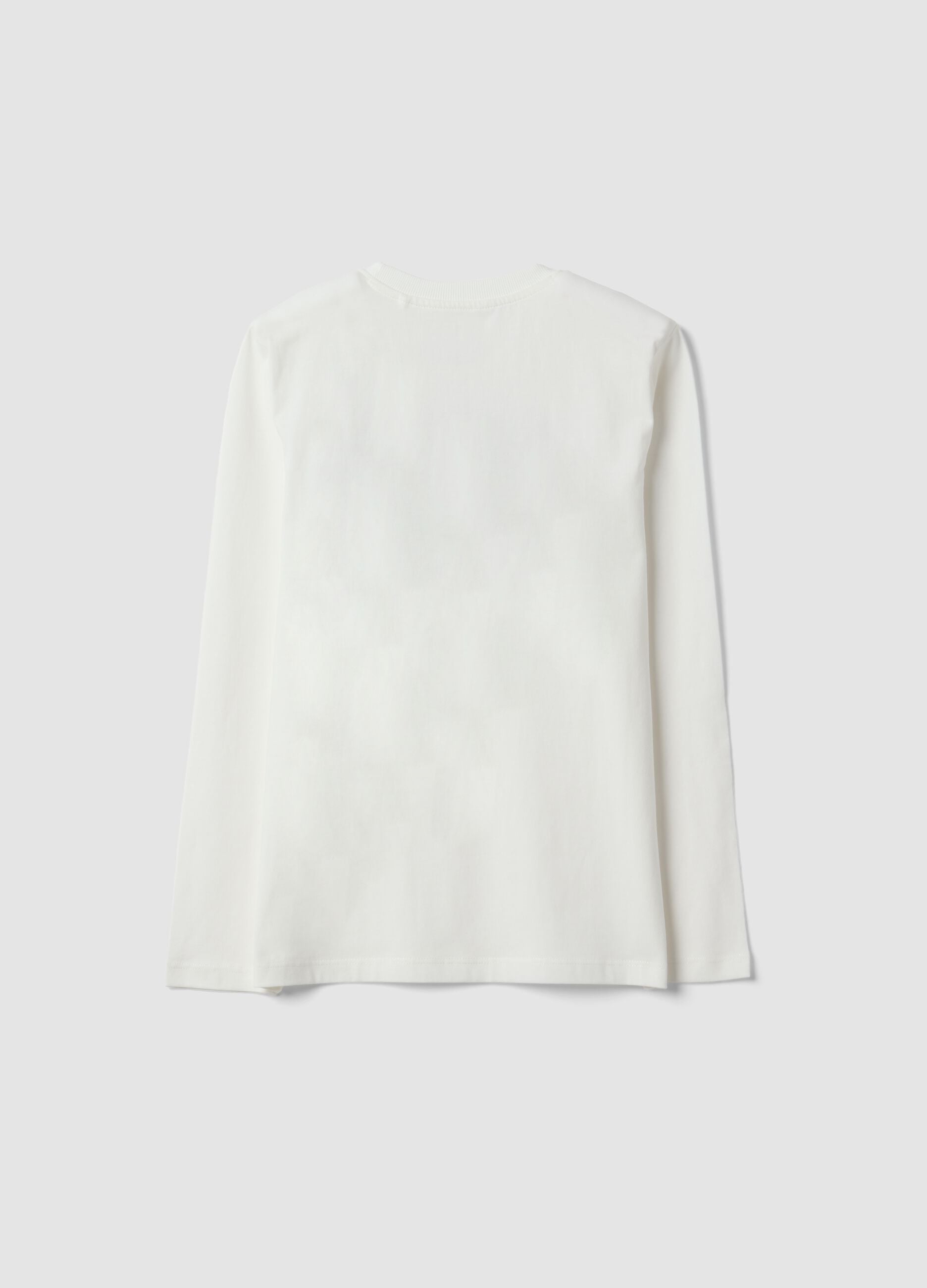 White organic cotton graphic-print T-shirt for boys