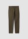 Green slim-fit stretch cotton twill trousers_0
