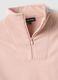 Felpa in misto cotone rosa regular fit con mezza zip e collo alto_5